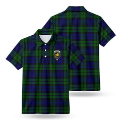 Campbell Modern Tartan Crest Birdseye Mesh Polo Shirt