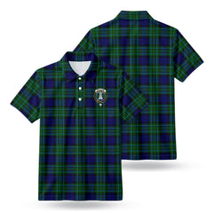McCallum Modern Tartan Crest Birdseye Mesh Polo Shirt