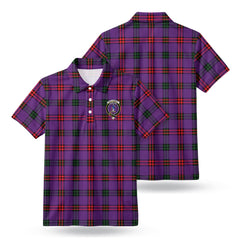 Montgomery Modern Tartan Crest Birdseye Mesh Polo Shirt
