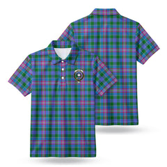 Pitcairn Hunting Tartan Crest Birdseye Mesh Polo Shirt
