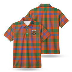 Ross Ancient Tartan Crest Birdseye Mesh Polo Shirt