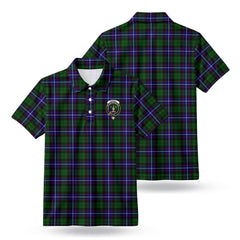 Russell Modern Tartan Crest Birdseye Mesh Polo Shirt