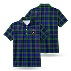 Sempill Modern Tartan Crest Birdseye Mesh Polo Shirt