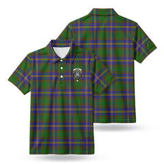 Strang (or Strange) Tartan Crest Birdseye Mesh Polo Shirt