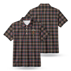 Sutherland Weathered Tartan Crest Birdseye Mesh Polo Shirt