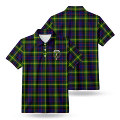 Watson Modern Tartan Crest Birdseye Mesh Polo Shirt