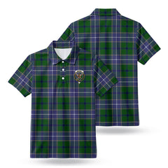 Wishart Hunting Tartan Crest Birdseye Mesh Polo Shirt