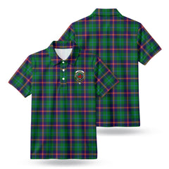 Young Modern Tartan Crest Birdseye Mesh Polo Shirt