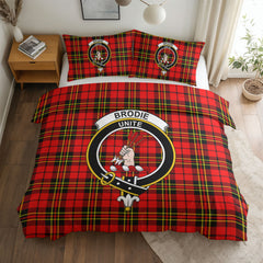 Brodie Modern Tartan Crest Bedding Set