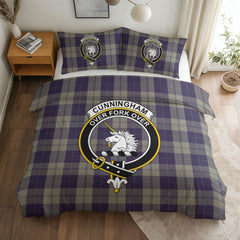 Cunningham Dress Blue Dancers Tartan Crest Bedding Set
