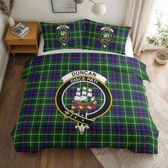 Duncan Modern Tartan Crest Bedding Set