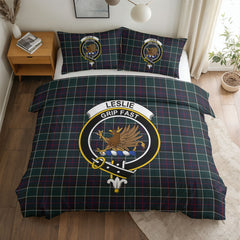 Leslie Hunting Modern Tartan Crest Bedding Set