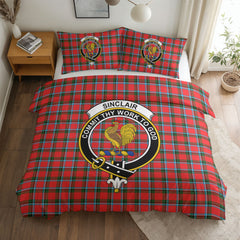 Sinclair Modern Tartan Crest Bedding Set