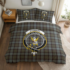 Stewart Old Weathered Tartan Crest Bedding Set