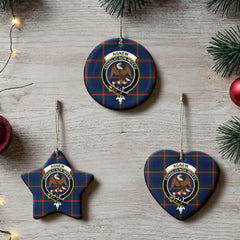 Agnew Modern Tartan Crest Christmas Ceramic Ornament