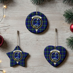 Arbuthnot Modern Tartan Crest Christmas Ceramic Ornament