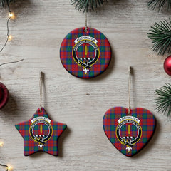 Auchinleck Tartan Crest Christmas Ceramic Ornament