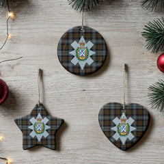 Black Watch Weathered Tartan Crest Christmas Ceramic Ornament