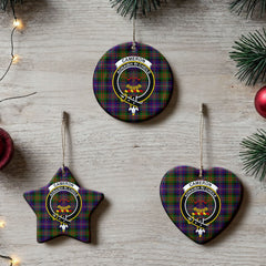 Cameron of Erracht Modern Tartan Crest Christmas Ceramic Ornament