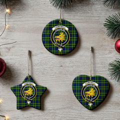 Campbell of Breadalbane Modern Tartan Crest Christmas Ceramic Ornament