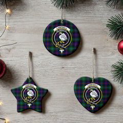 Campbell of Cawdor Modern Tartan Crest Christmas Ceramic Ornament