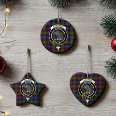 Chalmers Tartan Crest Christmas Ceramic Ornament
