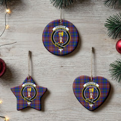 Chisholm Hunting Modern Tartan Crest Christmas Ceramic Ornament