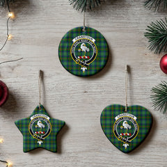 Cranstoun Tartan Crest Christmas Ceramic Ornament