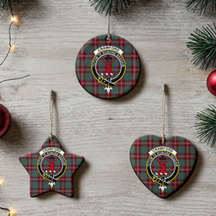 Crawford Modern Tartan Crest Christmas Ceramic Ornament