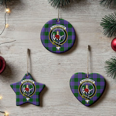 Elphinstone Tartan Crest Christmas Ceramic Ornament