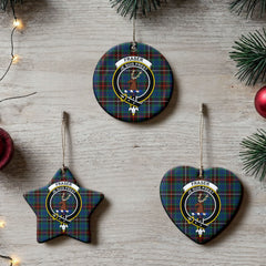 Fraser (of Lovat) Hunting Ancient Tartan Crest Christmas Ceramic Ornament