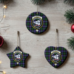 Galbraith Modern Tartan Crest Christmas Ceramic Ornament