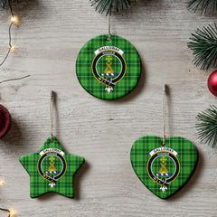 Galloway District Tartan Crest Christmas Ceramic Ornament
