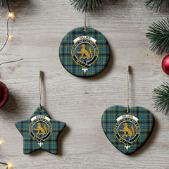 Gillies Ancient Tartan Crest Christmas Ceramic Ornament