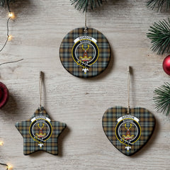 Gordon Weathered Tartan Crest Christmas Ceramic Ornament