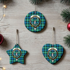 Gunn Ancient Tartan Crest Christmas Ceramic Ornament