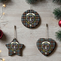 Gunn Weathered Tartan Crest Christmas Ceramic Ornament