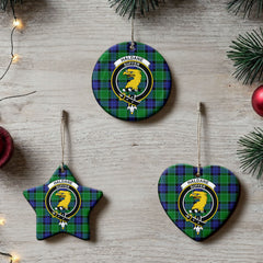 Haldane Tartan Crest Christmas Ceramic Ornament