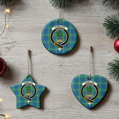 Hamilton Hunting Ancient Tartan Crest Christmas Ceramic Ornament