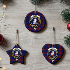 Home Modern Tartan Crest Christmas Ceramic Ornament