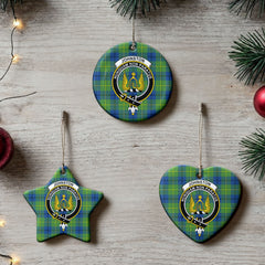 Johnston Ancient Tartan Crest Christmas Ceramic Ornament