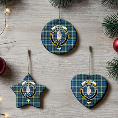 Lamont Ancient Tartan Crest Christmas Ceramic Ornament