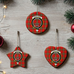 Langlands Tartan Crest Christmas Ceramic Ornament