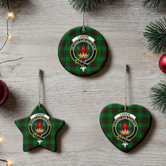 Lundin Tartan Crest Christmas Ceramic Ornament