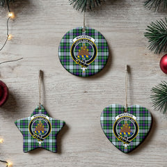 MacKenzie Dress Modern Tartan Crest Christmas Ceramic Ornament