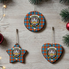 MacLachlan Ancient Tartan Crest Christmas Ceramic Ornament