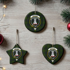 MacLean Hunting Tartan Crest Christmas Ceramic Ornament