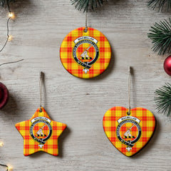 MacMillan Clan Tartan Crest Christmas Ceramic Ornament