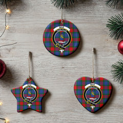 Mar Tartan Crest Christmas Ceramic Ornament