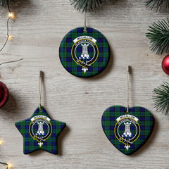 McCallum Modern Tartan Crest Christmas Ceramic Ornament
